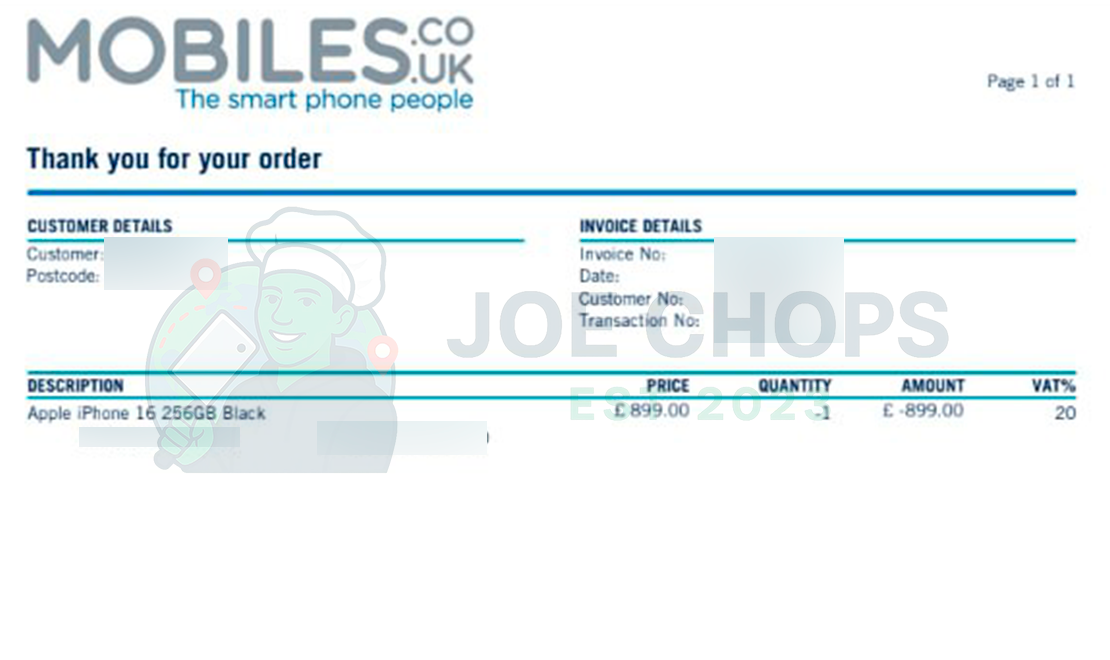 Mobiles Order Success